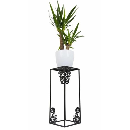  Stalak za cveće 60x24 cm, elegantne crne boje Slike