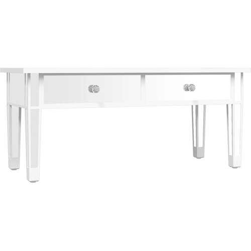 Maison Chic Klubska mizica - kavna mizica - Nizka mizica z ogledalom 106x45x45cm inženirski les in steklo, (21752319) Cene