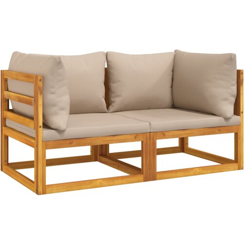 Maison Chic Segmentni kotni kavč - Sofa - Kanapei 2 kosa s taupe blazinami trdna akacija, (21727792) Cene