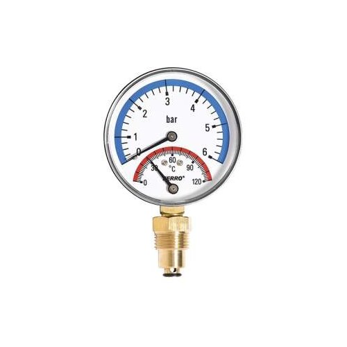 Ferro TERMOMANOMETAR fi 80mm 1/2" 0-6bar 0-120c RAV. TM80R Cijene