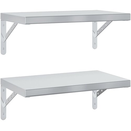 vidaXL Stenske police 2 kosa 50x30 cm srebrna nerjaveče jeklo, (21326887) Cene