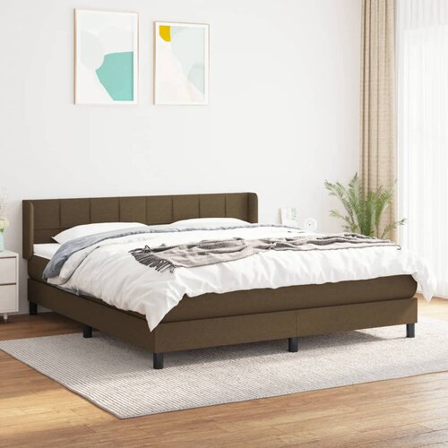 The Living Store Box spring postelja z vzmetnico temno rjava 180x200 cm blago - Box Spring Postelja, (21520431) Cene