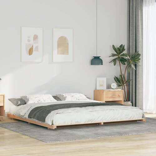 vidaXL Posteljni okvir Rjava 180 x 220 cm Trdna borovina Cene