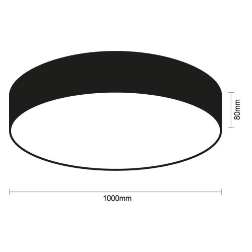  LED stropno svetlo LED/200W/230V 3000/4000/6500K prečnik 100 cm crno Slike