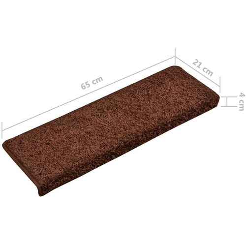  Tepisi za stepenice 15 kom 65x21x4 cm smeđi Slike