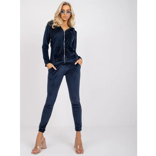 Fashion Hunters Navy velor set with a hood from Ilaria