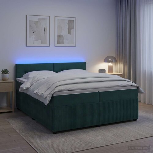  Boxspring krevet s madracem Tamnozelena 200 x 200 cm Bar&scaron;un Cijene
