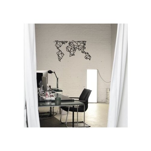 Wallxpert Zidna dekoracija Mapa svijeta, 100x59 cm, 1,2 mm, crna Slike