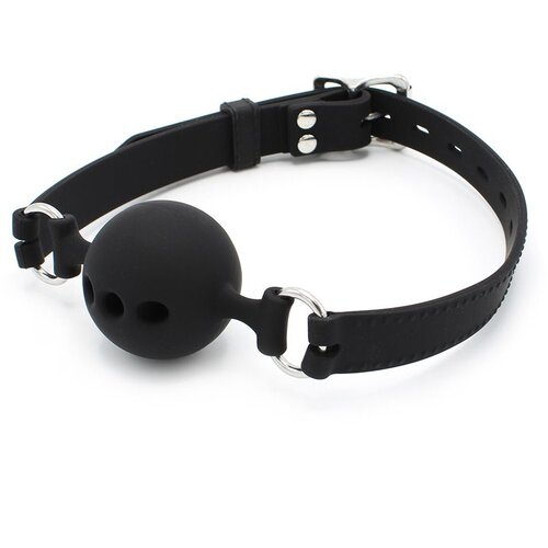 Kiotos Silicone Ball Gag with Holes Black Cene