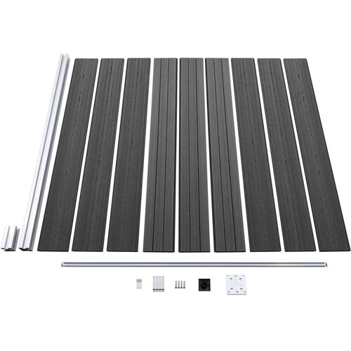  Set panela za ogradu WPC 1218 x 186 cm crni Slike