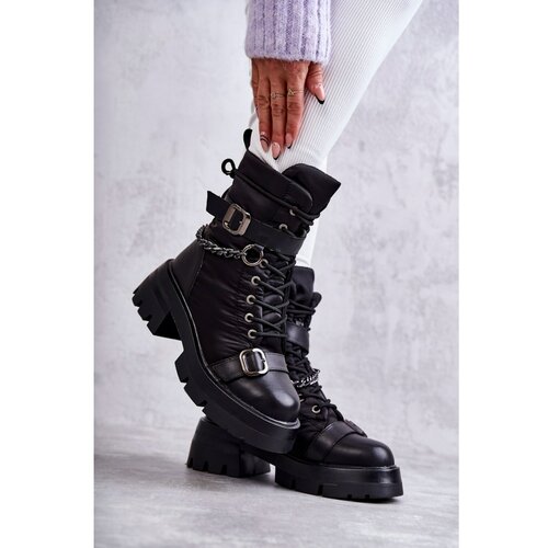 Kesi Women's Snow Boots With Chain GOE KK2N4018 Black Cene