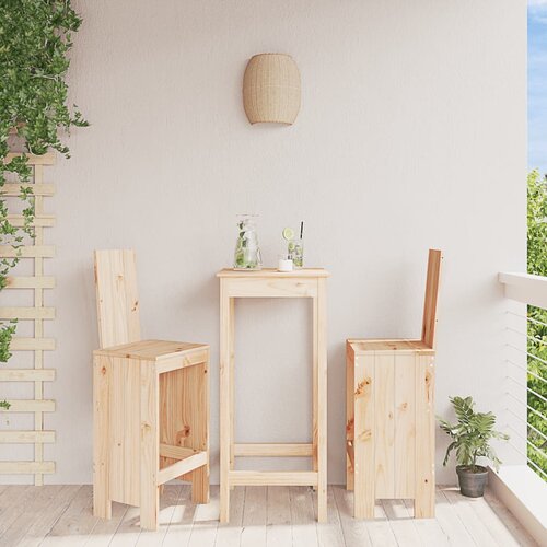  The Living Store Barski stolček 2 kosa 40x42x120 cm trdna borovina - Barski Stolček, (21482349) Cene