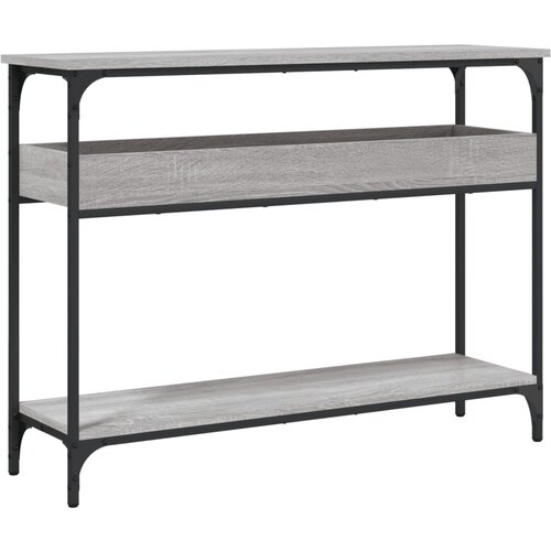 Maison Chic konzolna miza - miza ob steni s polico siva sonoma 100x29x75 cm inž. les, (21786121) Cene