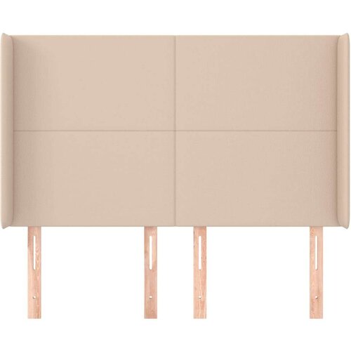  Uzglavlje s u&amp;scaron;ima boja cappuccina 147x16x118/128cm umjetna koža Slike