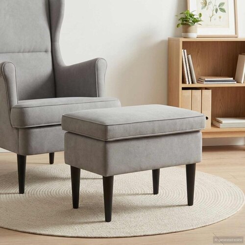  Stolica za noge Svjetlosiva 55 x 35 x 41 cm Bar&amp;scaron;un - Svjetlosiva Slike