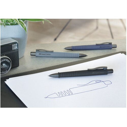  Kemični svinčnik gumiran poly ball urban xb faber castell 241189 moder Slike