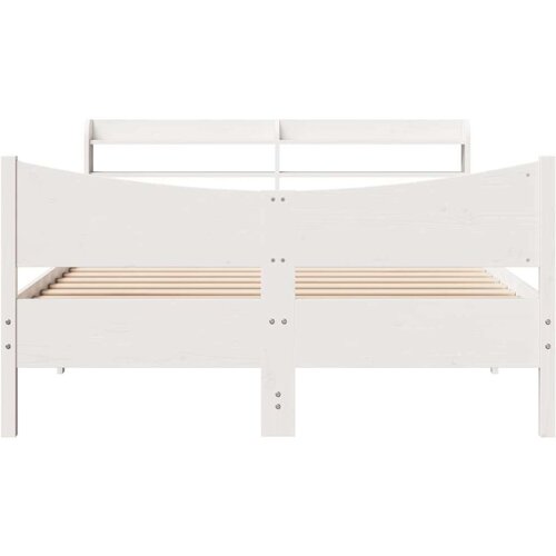 vidaXL Okvir za krevet s uzglavljem bijeli 150 x 200 cm borovina Cene