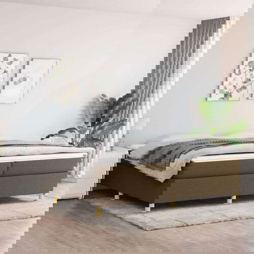  Za krevet s oprugama tamnosmeđi 200x200 cm od tkanine Slike