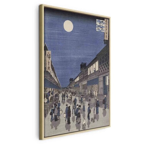  Slika - Utagawa Hiroshige – Night time view of Saruwaka Street 60x90 U prirodnom drvenom okviru Cene