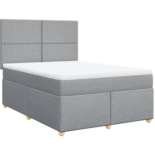 Maison Chic Box spring postelja - Vzmetna postelja z vzmetnico svetlo siva 140x200 cm blago SL11400, (21907607) Cene