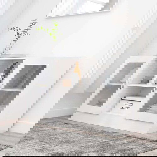  Vitrina visoki sjaj bijela 120 x 30 5 x 70 cm od iverice Slike