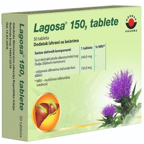 WorwagPharma Lagosa Dodatak ishrani za održavanje pravilnog funkcionisanja jetre, 50 tableta Slike
