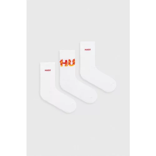 Hugo Čarape 3-pack za žene, boja: bijela