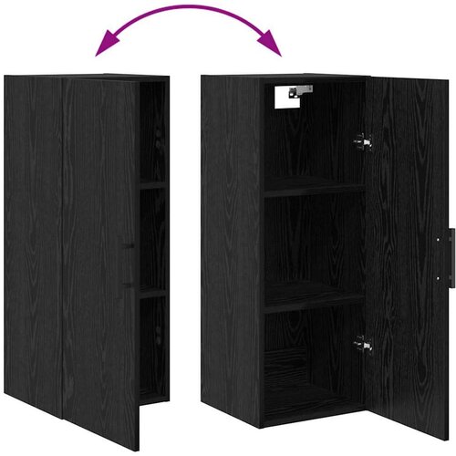 VidaXL Highboard Crni hrast 34,5 x 34 x 180 cm Konstruirano drvo Slike