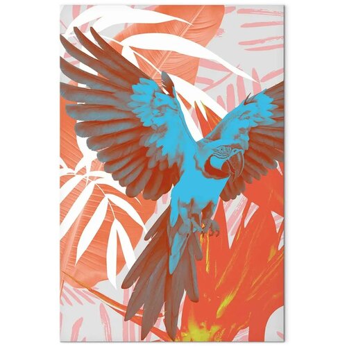  Slika - Exotic Wings - Parrot Among Abstract Leaf Patterns 20x30 Standard Slike