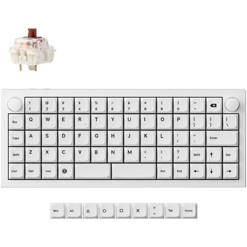 KEYCHRON Q15 Max QMK Brezžična mehanska tipkovnica / bela / Gateron Jupiter Brown / Q15M-M3, (22108694) Slike