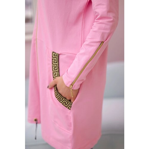 Kesi Sweatshirt with decorative belt light pink Cene