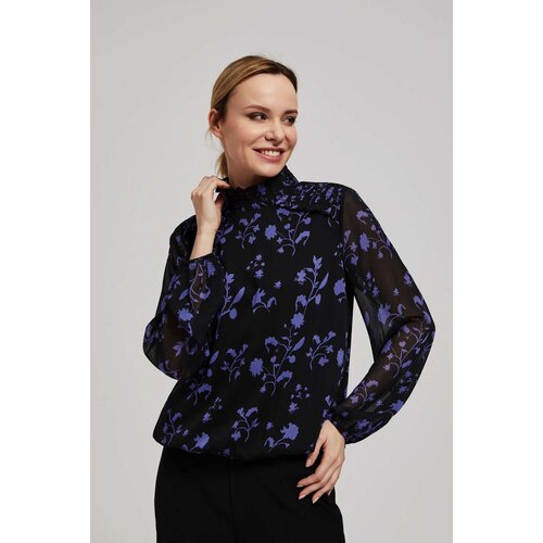 Marisse Black Floral Pattern Shirt Slike