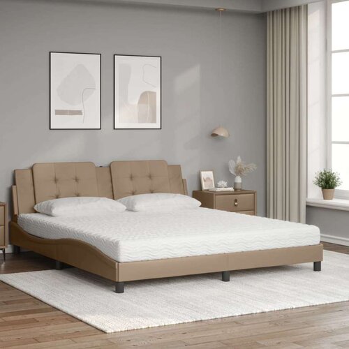  Krevet s madracem cappuccino 180x200 cm umjetna koža Slike