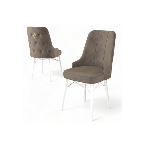 Hanah home set 4 stolice pare cappuccino white Slike