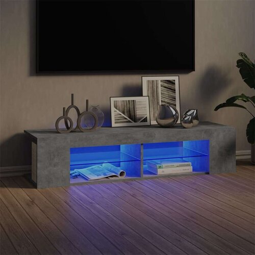 vidaXL TV omarica z LED lučkami betonsko siva 135x39x30 cm Cene