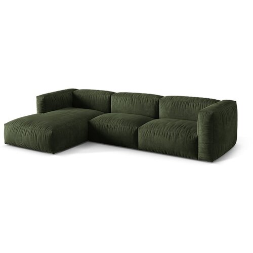Micadoni Zelena kotna sedežna garnitura iz tkanine boucl&amp;eacute; (levi kot) Martina &amp;ndash; Home Slike