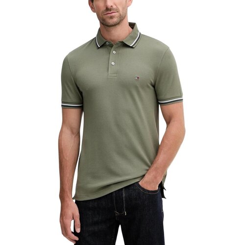 Tommy Hilfiger Polo majice kratki rokavi TIPPED SLIM FIT SEAS MW0MW39993 Zelena Slike