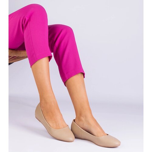 Gemre Beige wedge ballerinas made of eco-leather Savelia Cijene