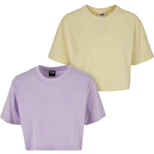 Urban Classics Women's short oversized t-shirt 2-pack lilac+yellow Slike