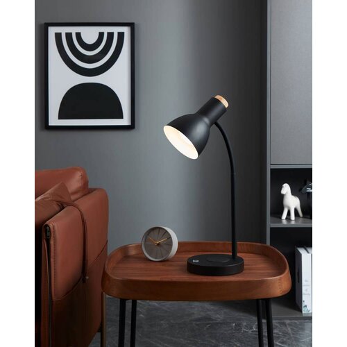 Eglo LED stolna lampa Veradal-QI s bežičnim punjačem, touch dimmer, crna/drvo, 45 cm, 900628 Cijene