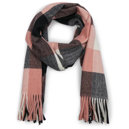 Orsay Black and Pink Women's Plaid Scarf - Women