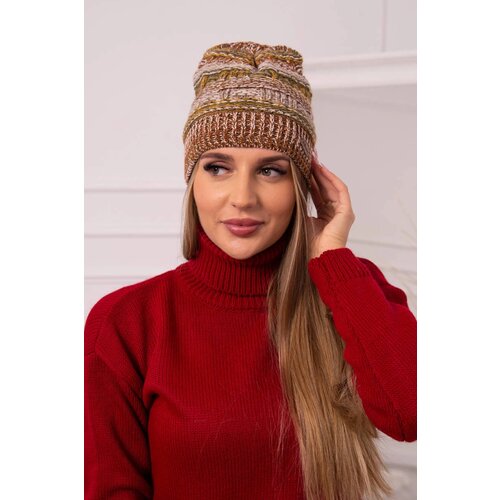 Kesi Cap with fleece Patrycja K254 khaki+camel Slike