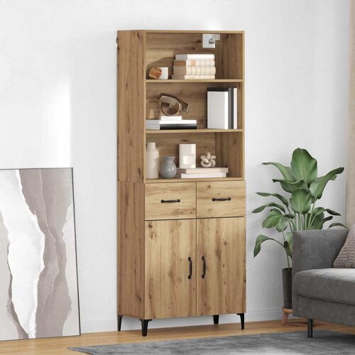  Highboard Umjetnički hrast 69,5 x 34 x 180 cm Konstruirano drvo Slike