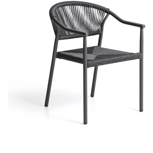 Kave Home Tamno siva vrtna stolica od ratana Livadia &amp;ndash; Slike