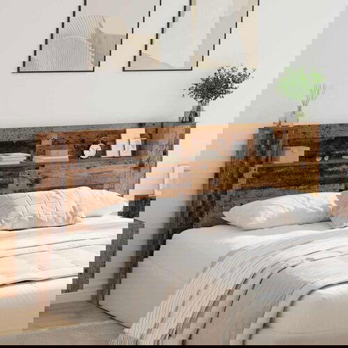 VidaXL Vzglavje s polico Star les 200 x 15 x 103,5 cm Konstruiran les Slike