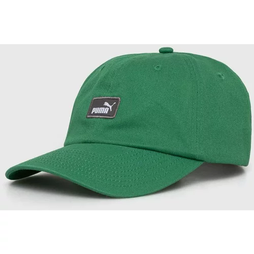 Puma Bombažna bejzbolska kapa zelena barva, 2366916