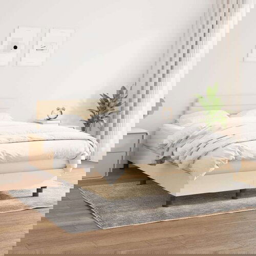  S oprugama i madracem krem 120 x 200 cm od tkanine Slike