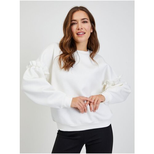 Orsay White Women&amp;#039;s Oversize Sweatshirt with Balloon Sleeves - Women Slike