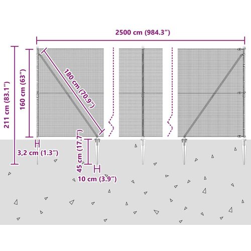 vidaXL zavarena ograda s 13 šiljaka Zelena 1.6 x 2.5 m Čelik Cijene