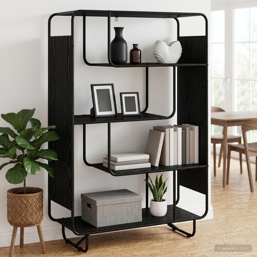  Visoka komoda Crni hrast 93,5 x 37,5 x 144 cm Prerađeno drvo Cene